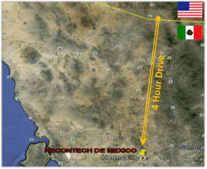 Mapped location of New Concept Technology's Mexico plant