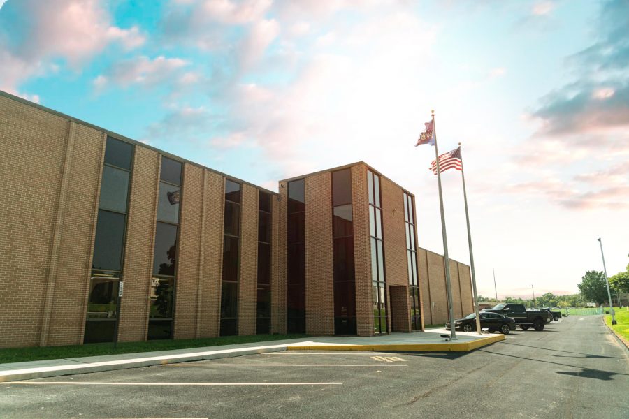 New Concept Technology Building With Sun Shining